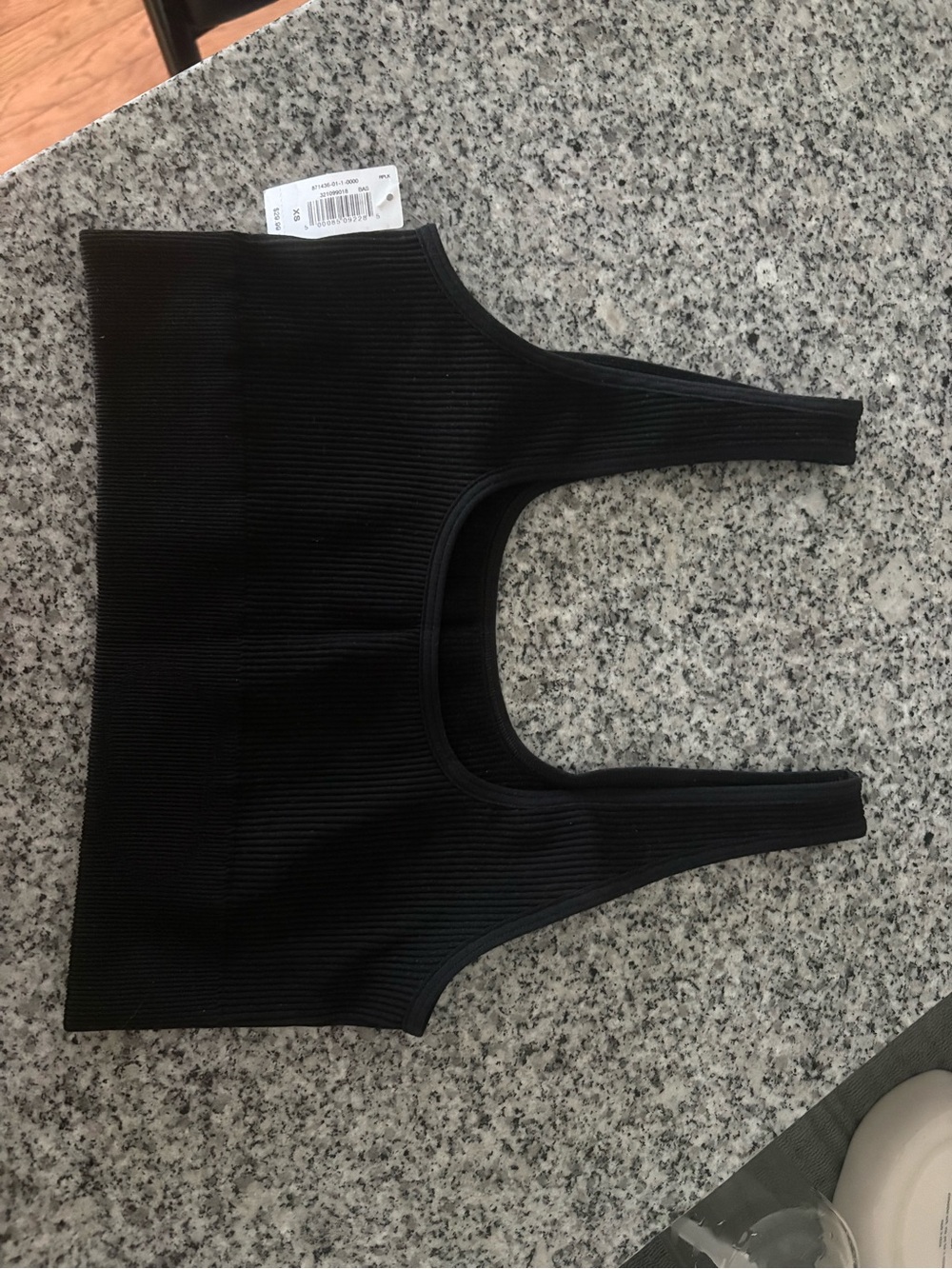 GAP Black Ribbed Sports Bra XS NEW